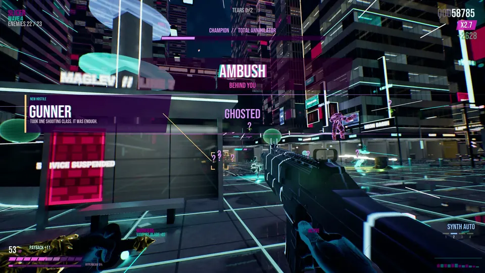 A squad of gunners ambushes the Slicer on a maglev line